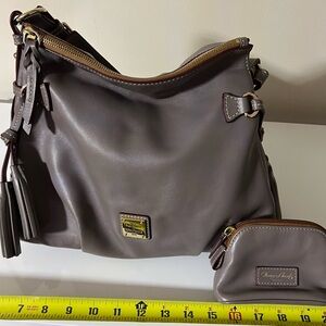 Dooney & Bourke Taupe Leather Shoulder Bag